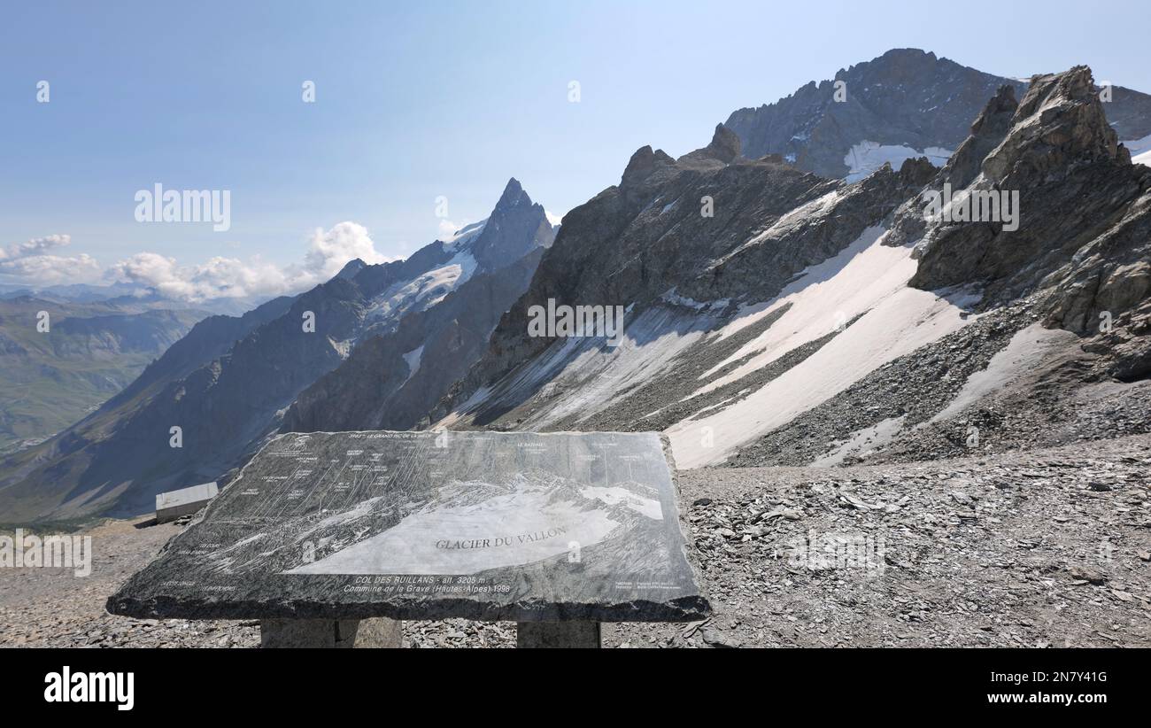 Glacier de la Girose, villaggio della tomba, Parco Nazionale degli Ecrins, Hautes-Alpes, Francia Foto Stock