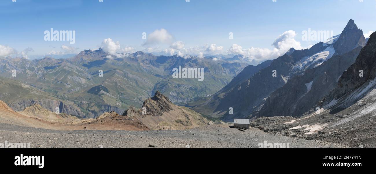 Glacier de la Girose, villaggio della tomba, Parco Nazionale degli Ecrins, Hautes-Alpes, Francia Foto Stock