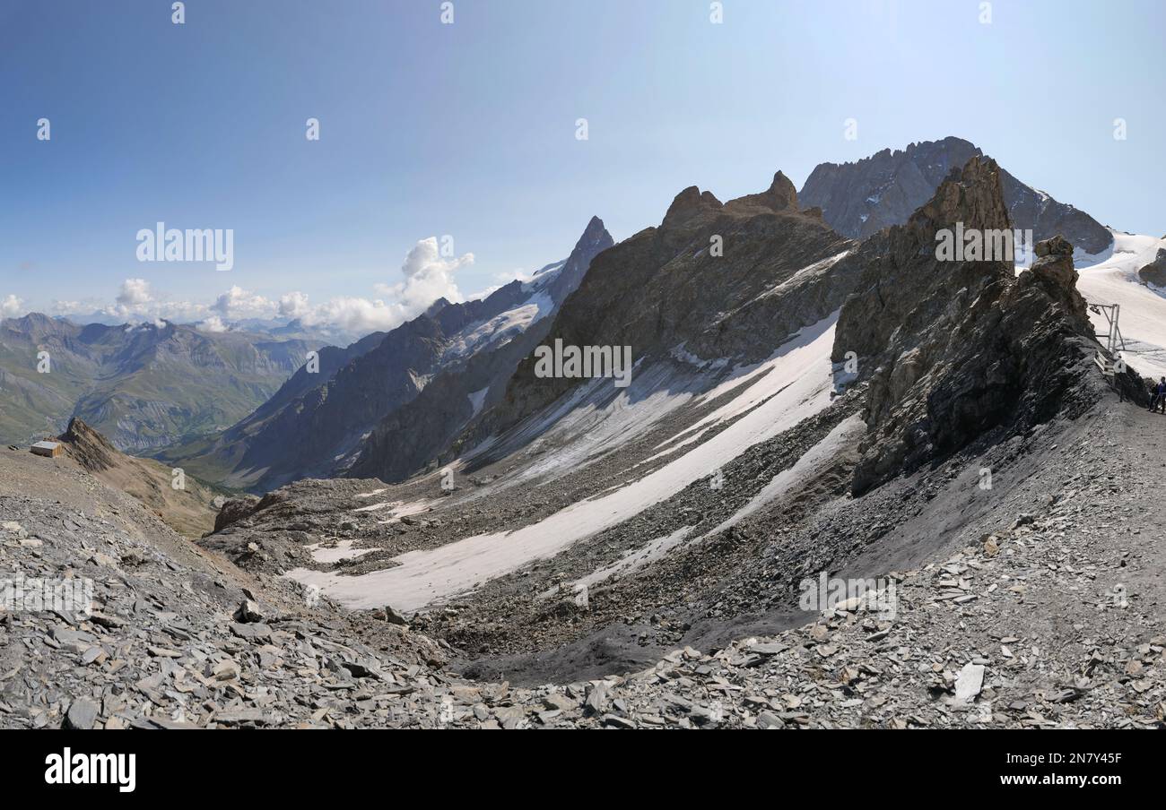 Glacier de la Girose, villaggio della tomba, Parco Nazionale degli Ecrins, Hautes-Alpes, Francia Foto Stock