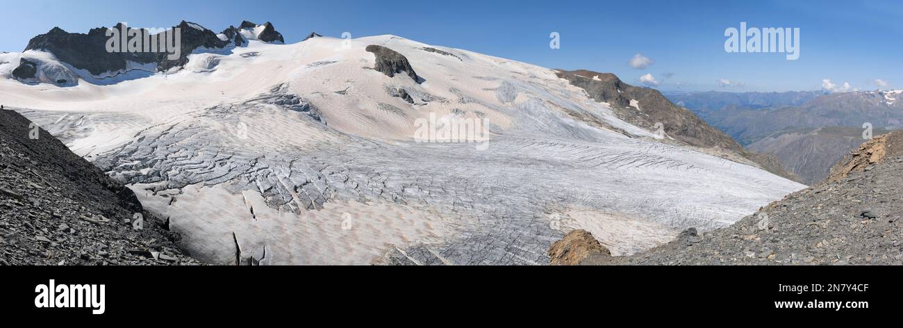 Glacier de la Girose, villaggio della tomba, Parco Nazionale degli Ecrins, Hautes-Alpes, Francia Foto Stock