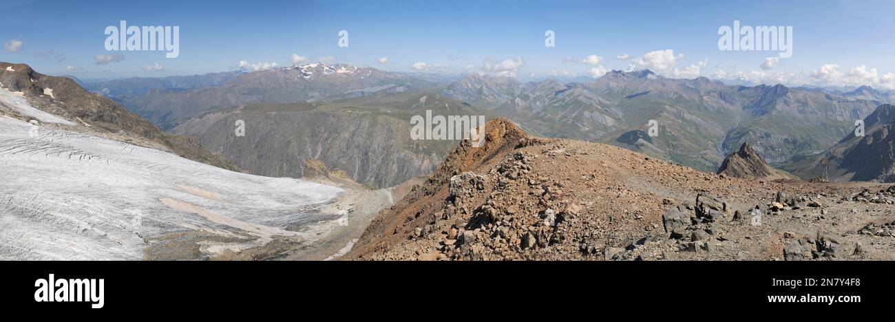 Glacier de la Girose, villaggio della tomba, Parco Nazionale degli Ecrins, Hautes-Alpes, Francia Foto Stock
