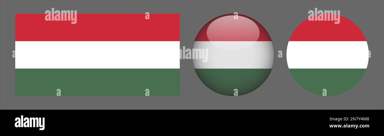 Ungheria Bandiera Set collezione Vector Illustrazione Vettoriale