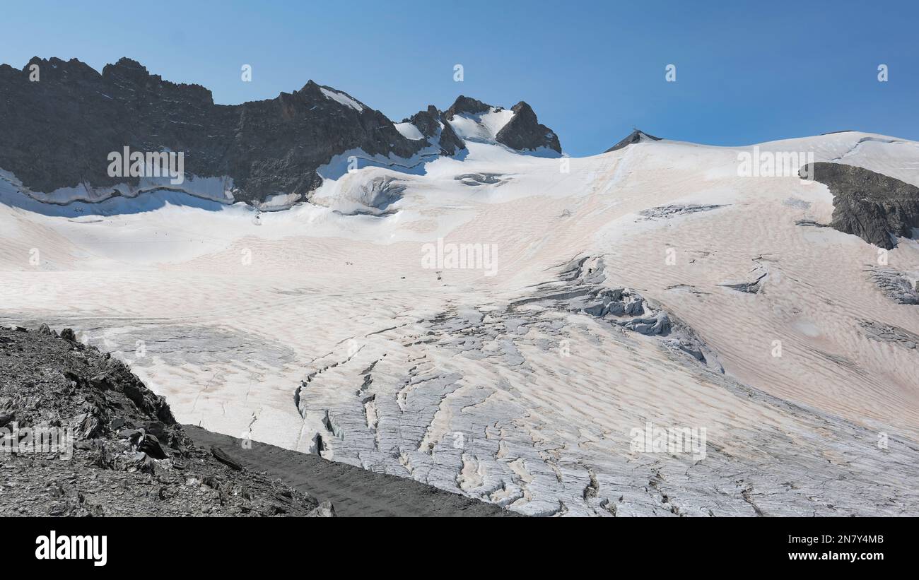 Glacier de la Girose, villaggio della tomba, Parco Nazionale degli Ecrins, Hautes-Alpes, Francia Foto Stock
