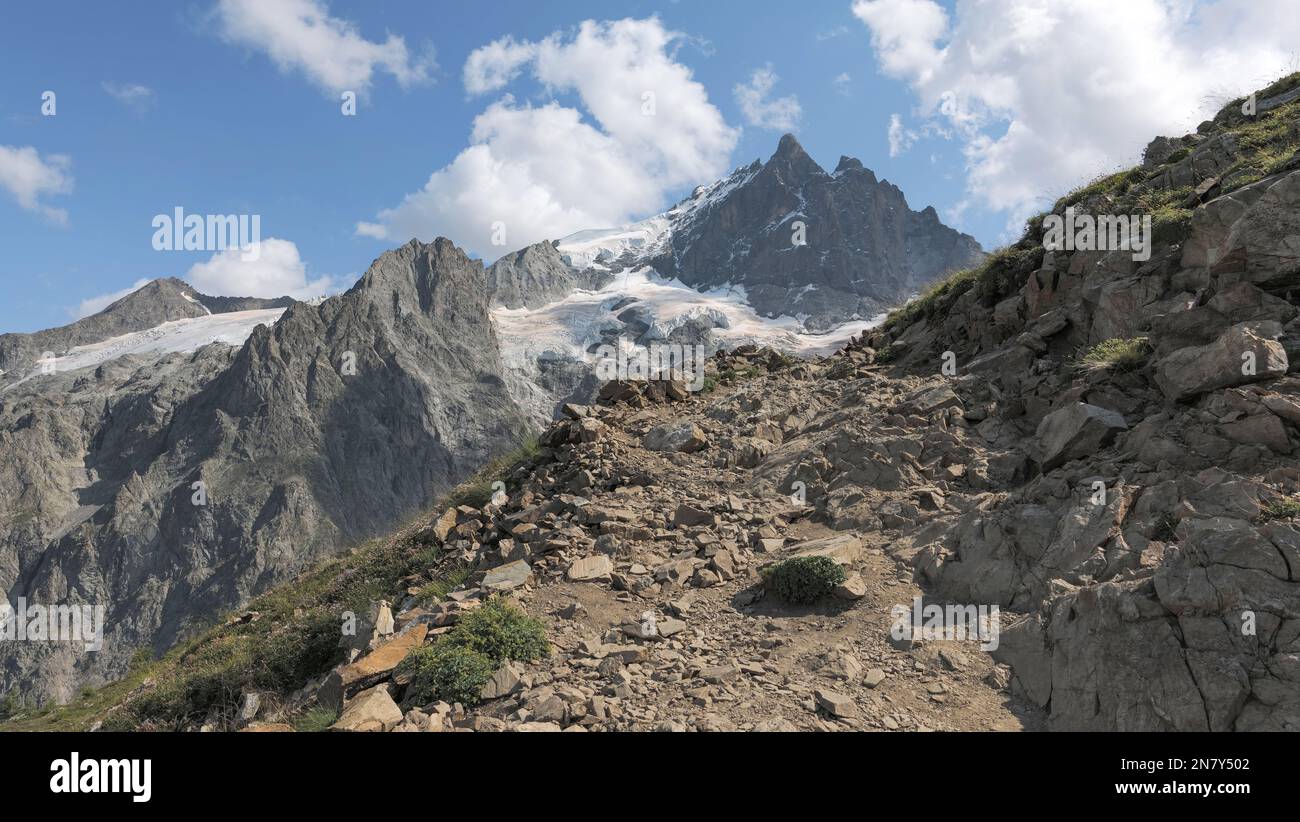 Glacier de la Girose, villaggio della tomba, Parco Nazionale degli Ecrins, Hautes-Alpes, Francia Foto Stock