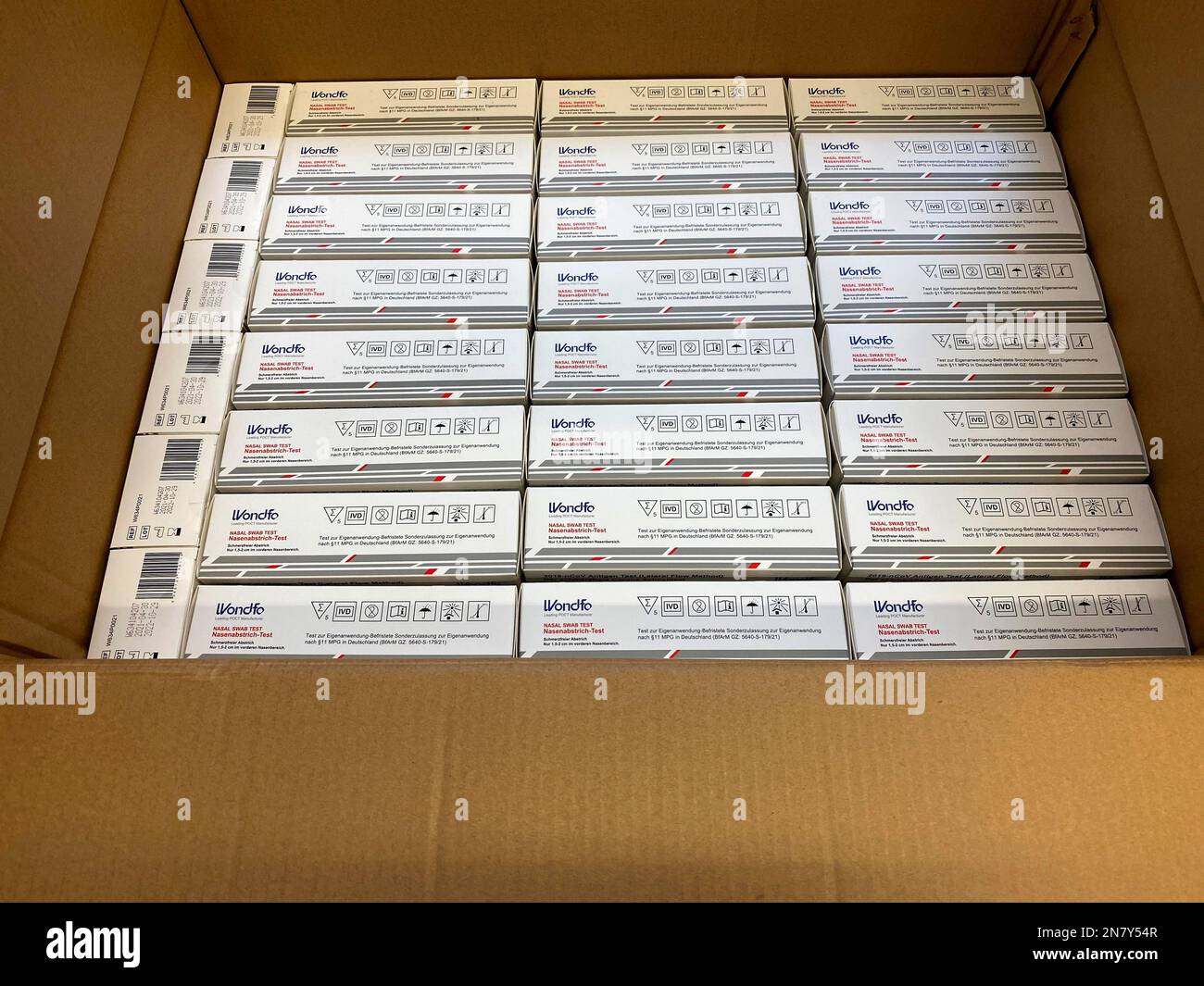 Test antigenico rapido Wondfo in scatola, Corona Crisis, Germania Foto Stock