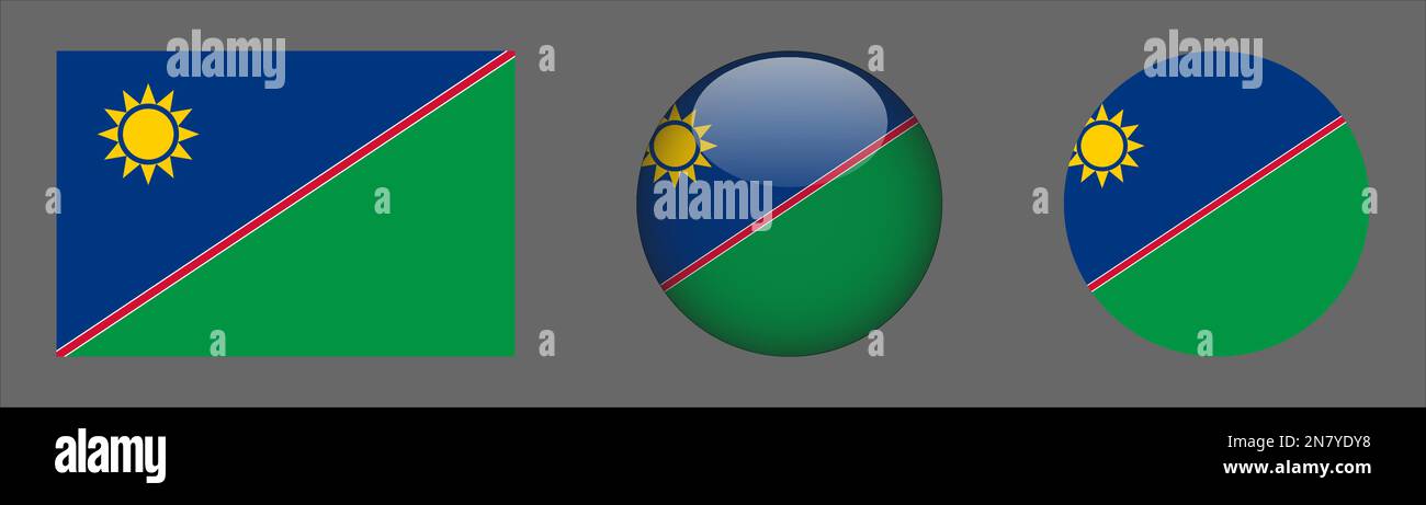 Namibia Flag Set Collection Vector Illustrazione Vettoriale