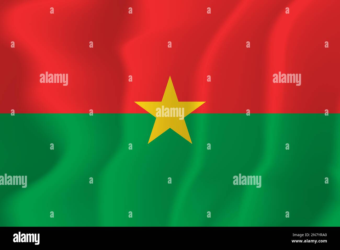 Burkina Faso Flag WAVED Illustration Vector Illustrazione Vettoriale