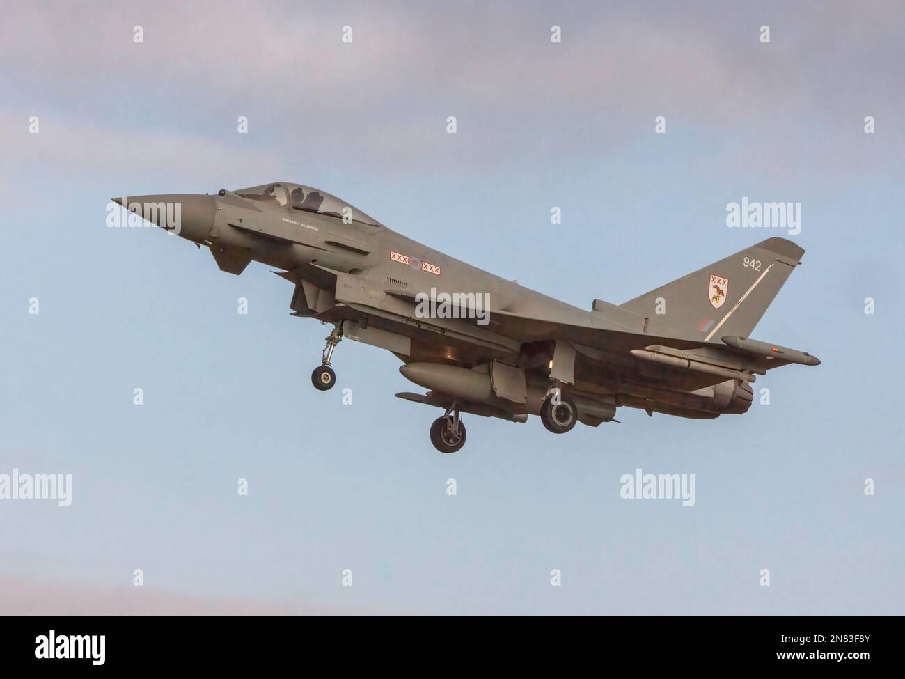 Euro Fighter Jet al RAF Coningsy Foto Stock