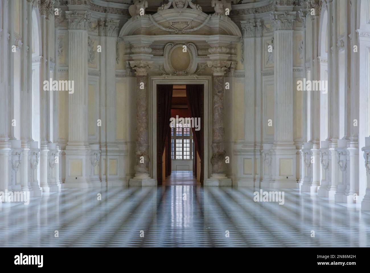 La Grande Sala di Palazzo di Venaria - capolavoro architettonico del 18th° secolo - Venaria reale, Torino, Piemonte, Italia settentrionale, Europa - Foto Stock