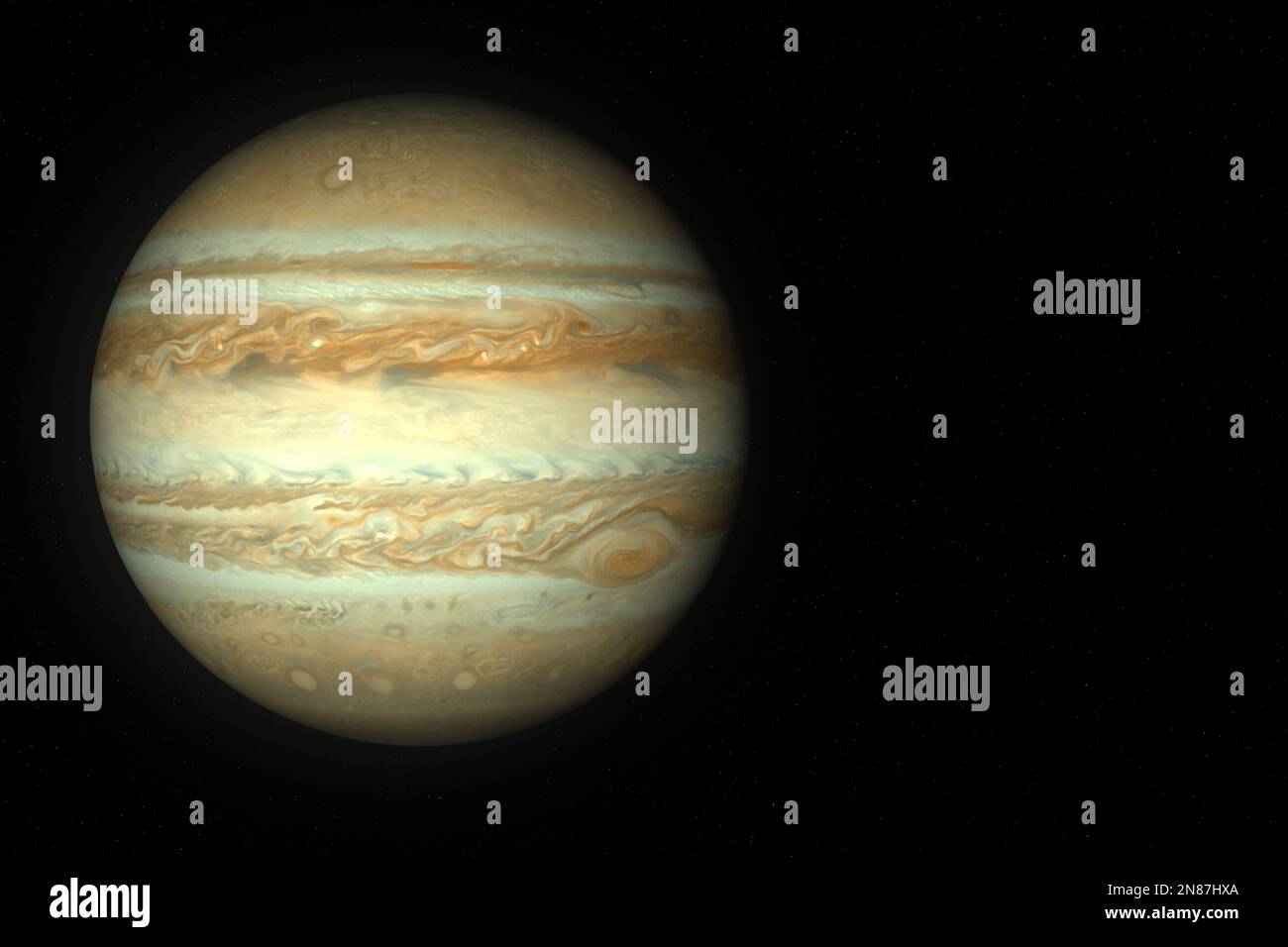 Fotografia digitale del pianeta Giove. Foto Stock