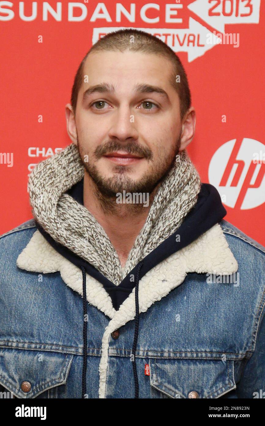 Cast member Shia LaBeouf poses at the premiere of "The Necessary Death of Charlie Countryman" during the 2013 Sundance Film Festival on Monday, Jan. 21, 2013 in Park City, Utah. (Photo by Danny Moloshok/Invision/AP) Foto Stock