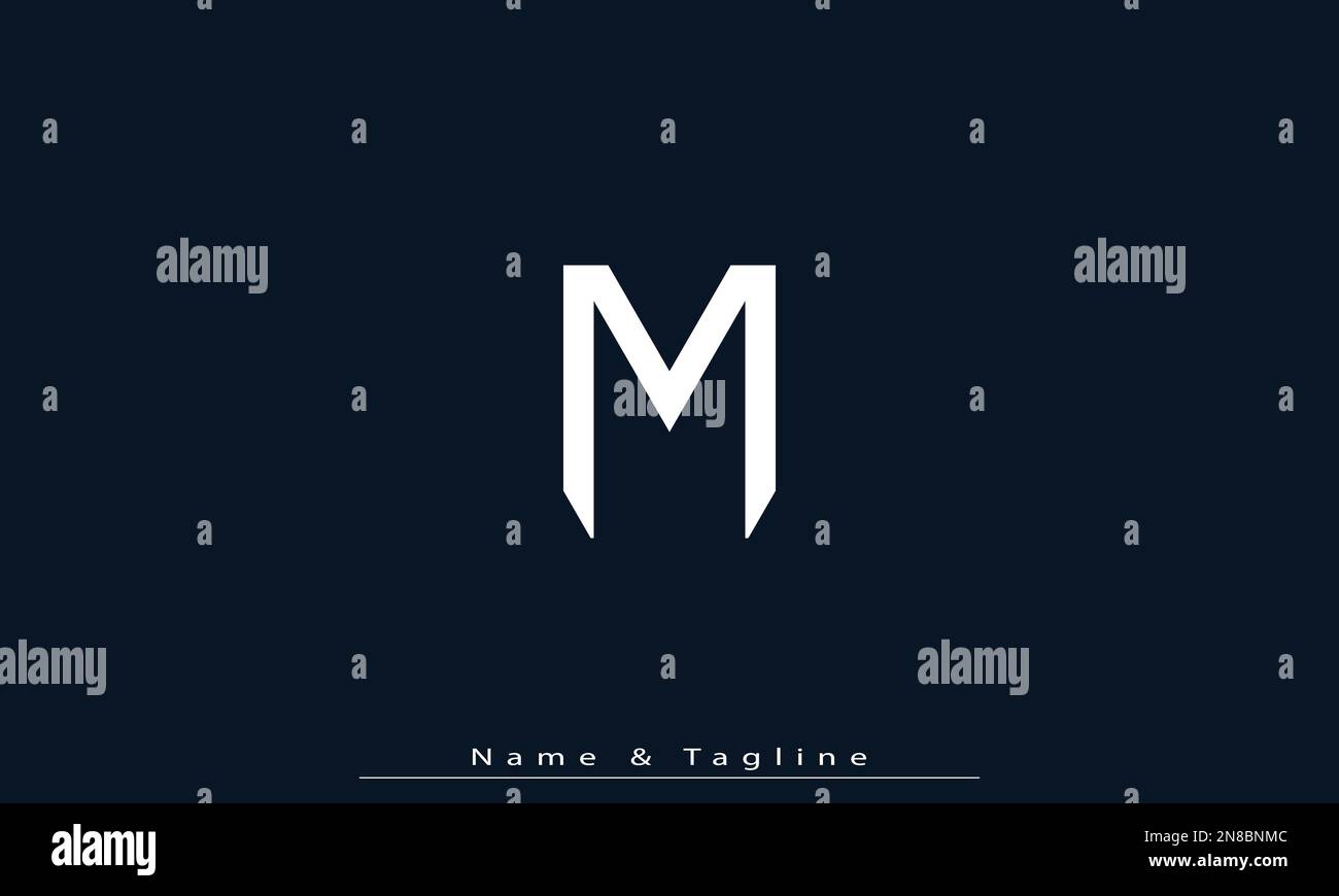 Lettere alfabetiche iniziali logo monogramma M Illustrazione Vettoriale