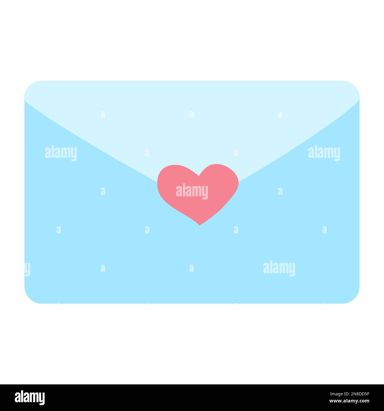 Busta con impronta a forma di cuore, lettera d'amore per San Valentino, icona romantica, illustrazione vettoriale Illustrazione Vettoriale