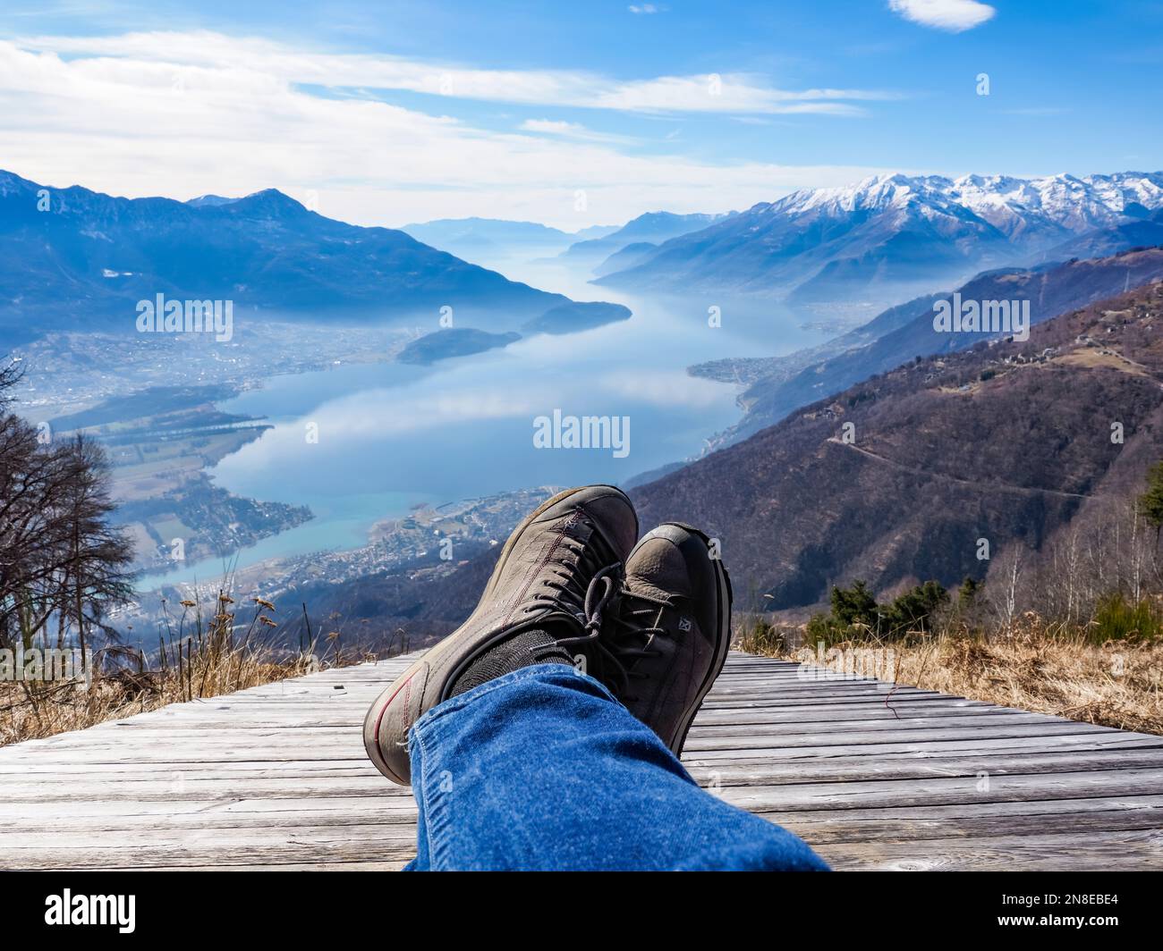 Paesaggio del Lago di Como dal monte Berlinghera Foto Stock