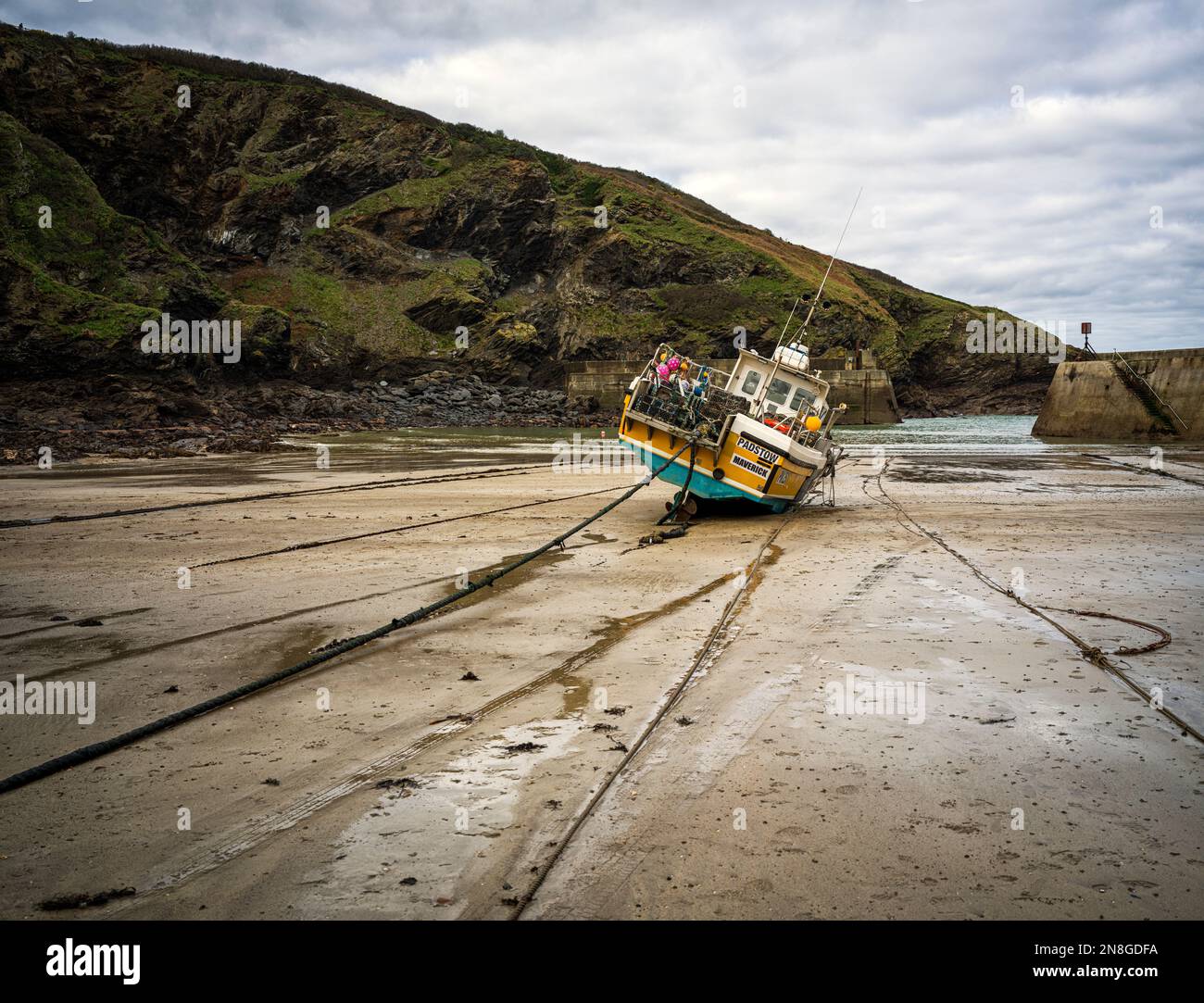 Il villaggio di pescatori della Cornovaglia di Port Isaac Foto Stock