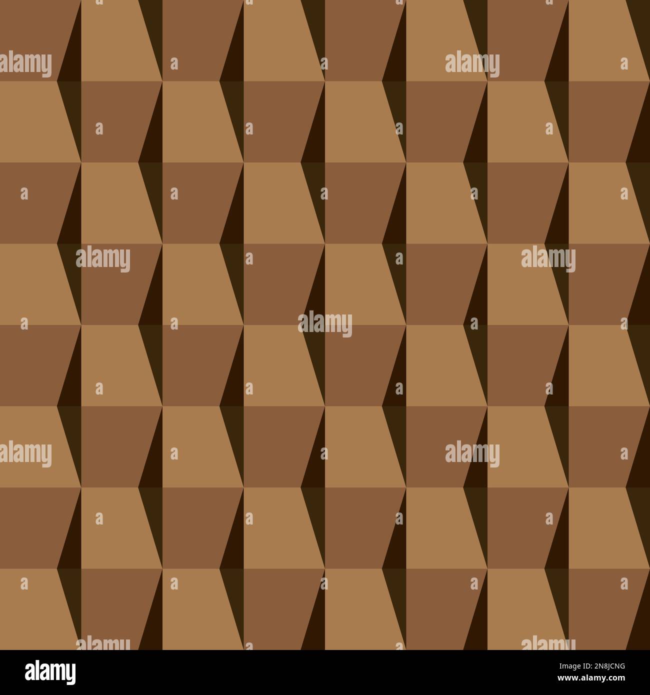 Schema tegole marrone. 3D come pattern vettoriale senza giunture. Illustrazione Vettoriale