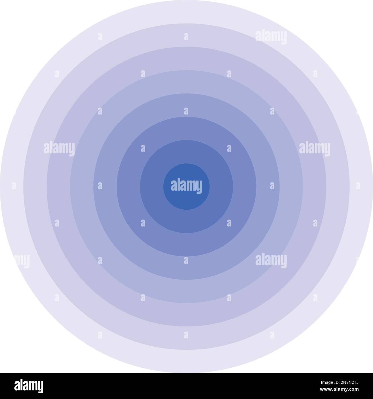 Anelli concentrici blu. Icona epicentro. Illustrazione semplice del vettore piatto. Illustrazione Vettoriale