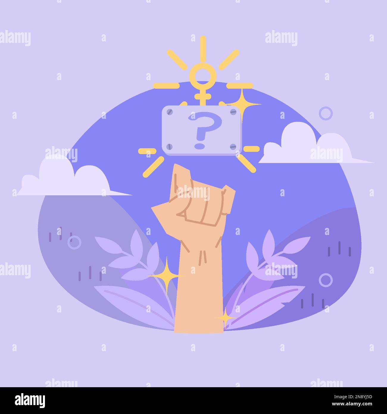 EMPOWERING Women Everywhere: Un vettore di mani dal design piatto che celebra la Giornata internazionale della donna Illustrazione Vettoriale