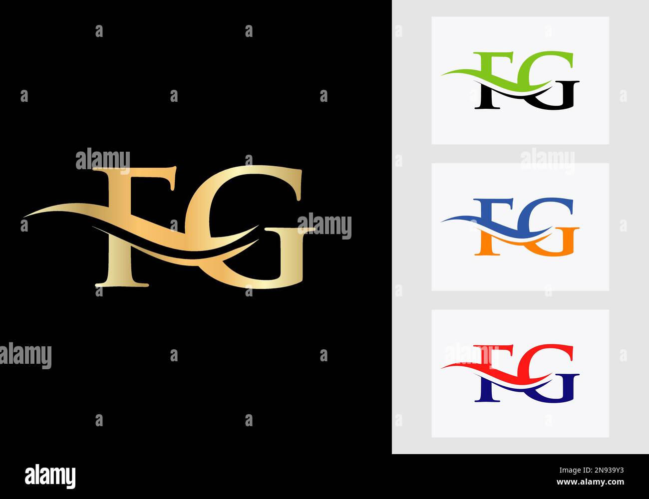 Logo FG lettera monogramma iniziale. Modello logotipo FG Illustrazione Vettoriale