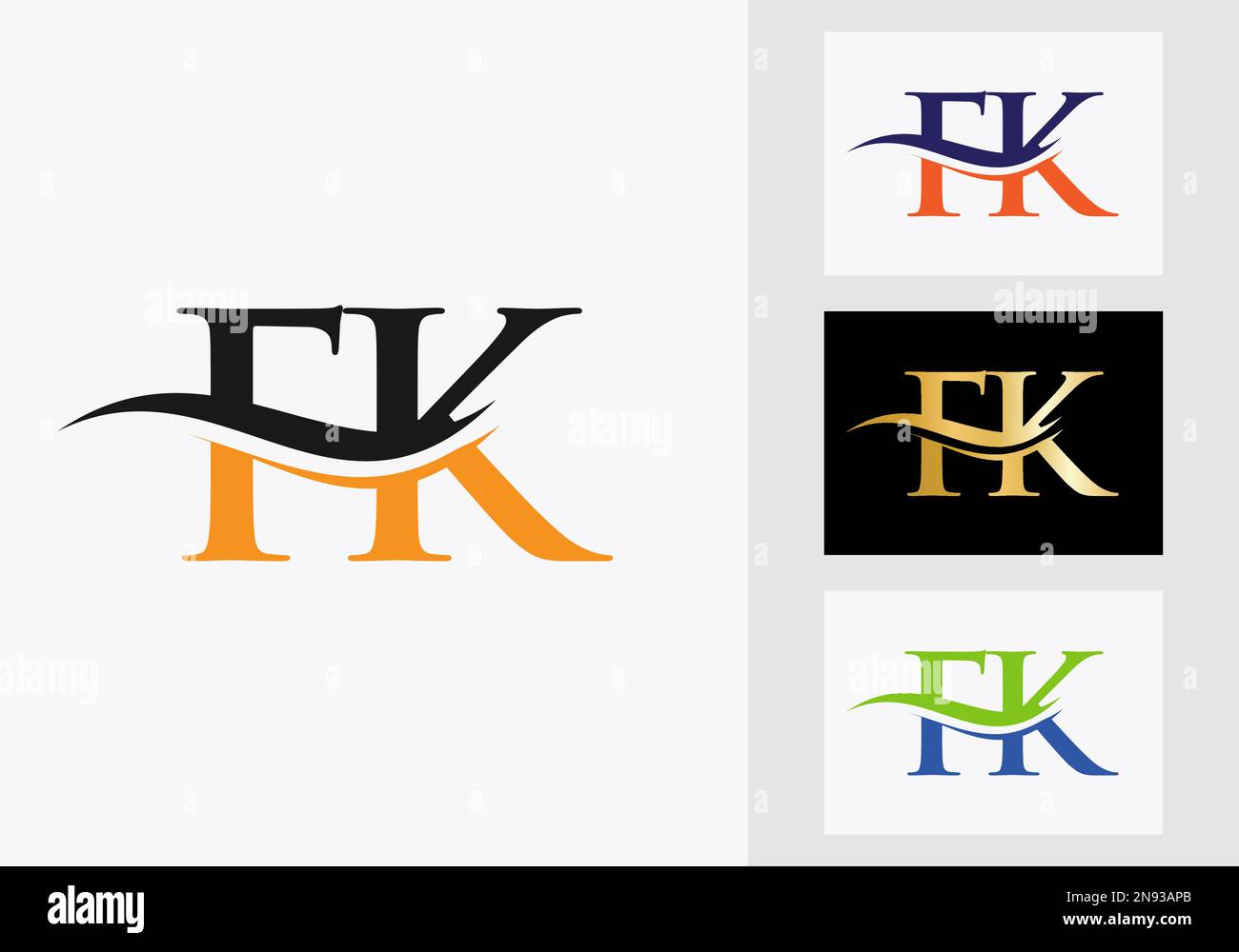 Logo FK con lettera monogramma iniziale. Modello logotipo FK Illustrazione Vettoriale
