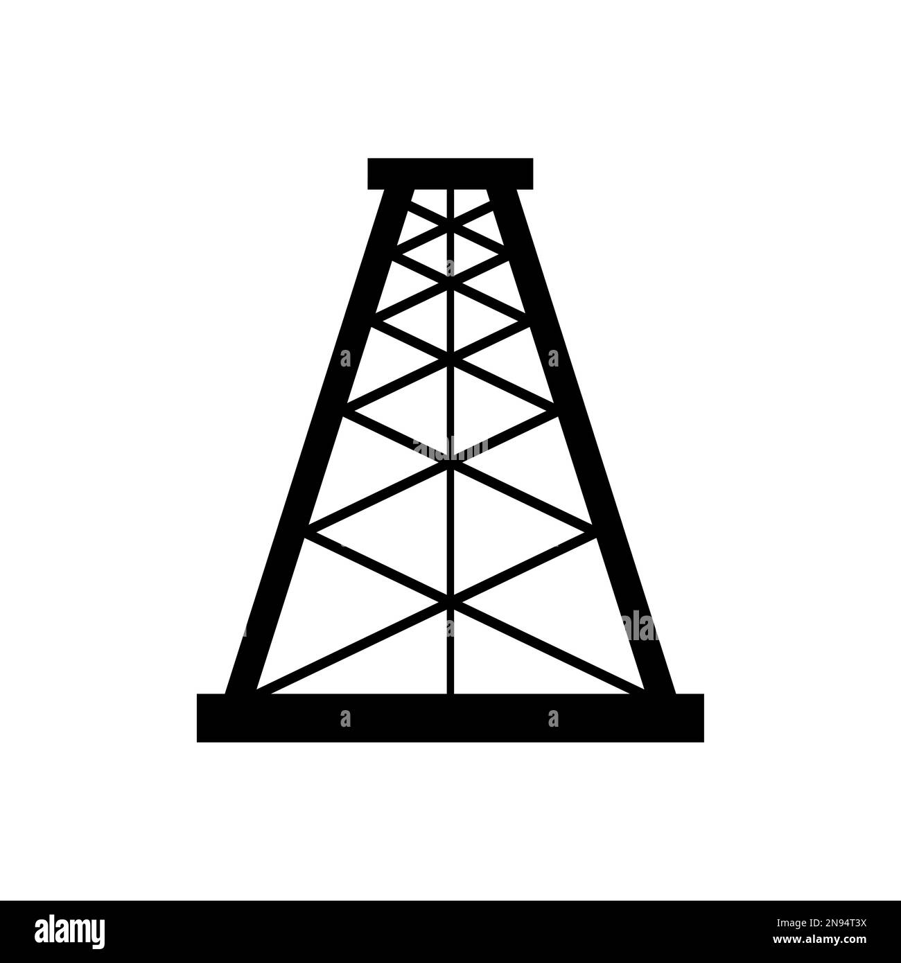 Icona grafica piatta della piattaforma petrolifera, cartello gas della torre della piattaforma del combustibile, illustrazione vettoriale . Illustrazione Vettoriale
