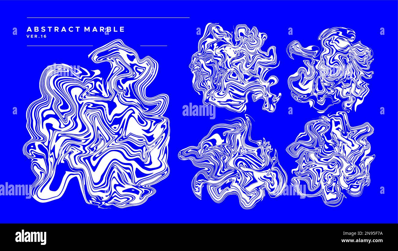 Modello di disegno astratto con pennello per marmo. Vettore grafico inchiostro fluido d'onda. Illustrazione Vettoriale