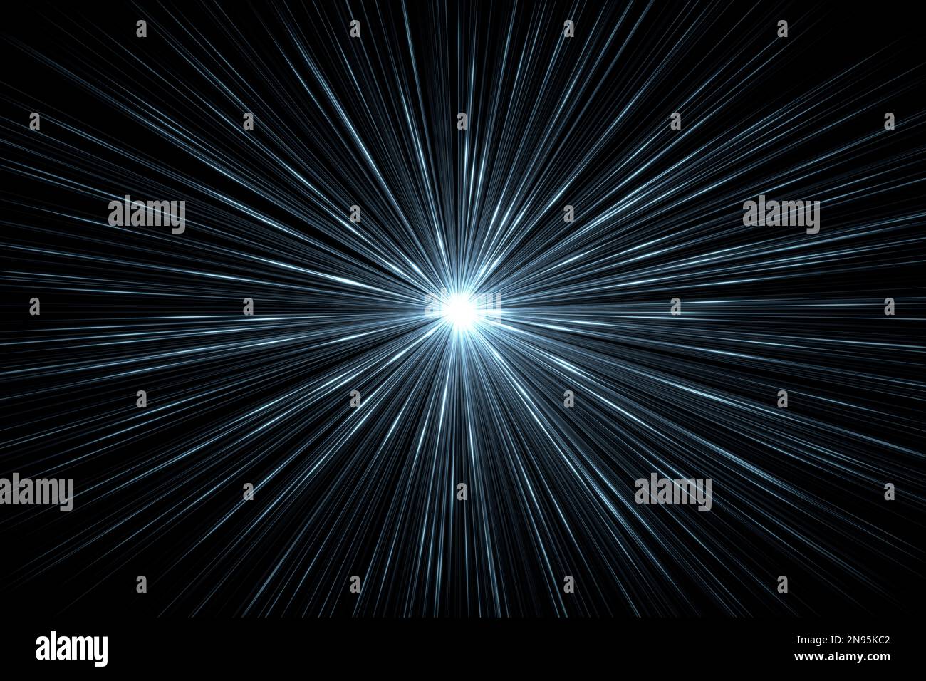 Quantum World, particelle di luce. Effetto di blocco del tempo. Illustrazione 3D Foto Stock