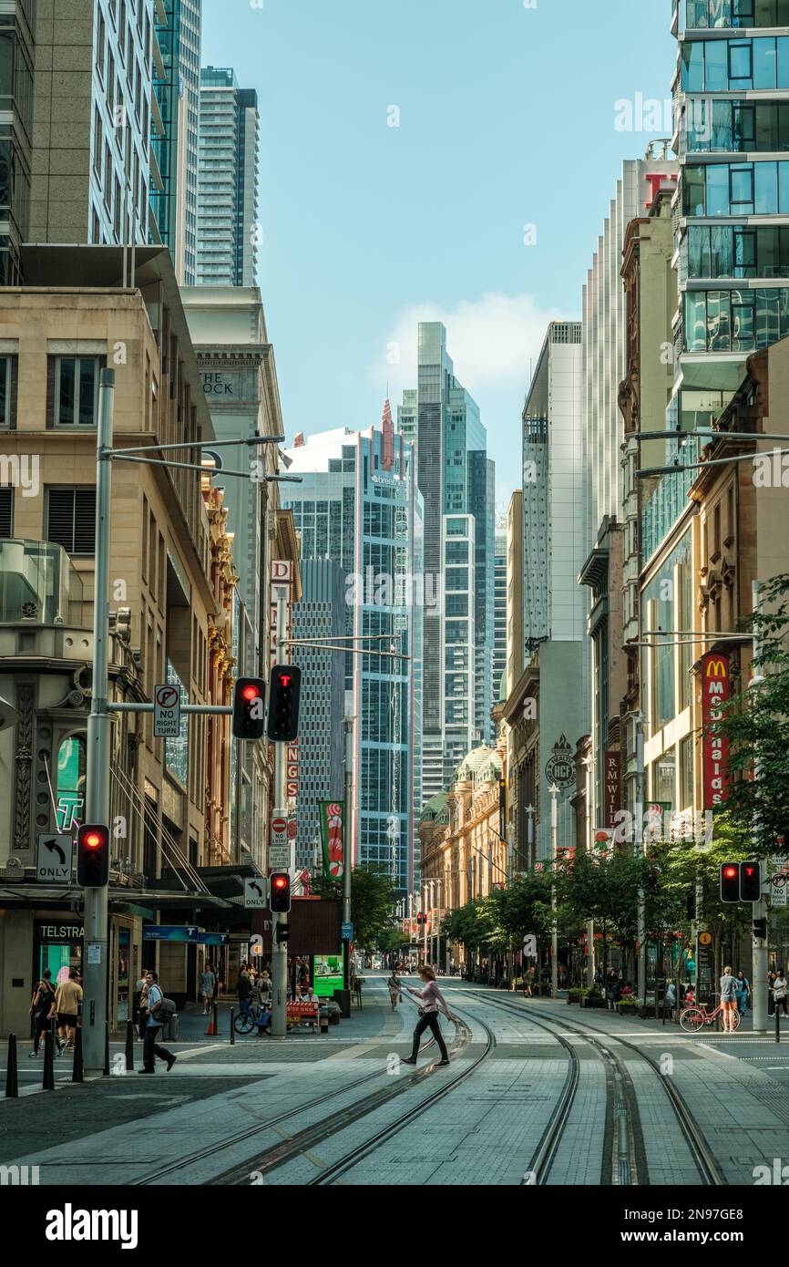 Una strada tranquilla a Sydney Foto Stock