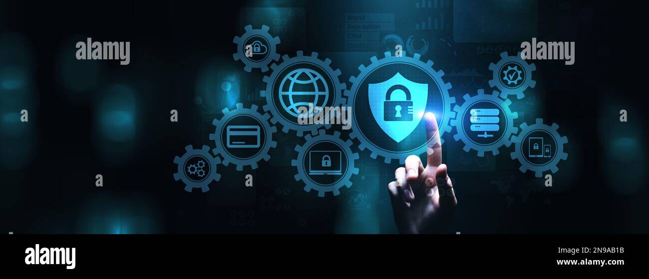 Informazioni sulla sicurezza informatica protezione dei dati protezione dei dati antivirus. Foto Stock