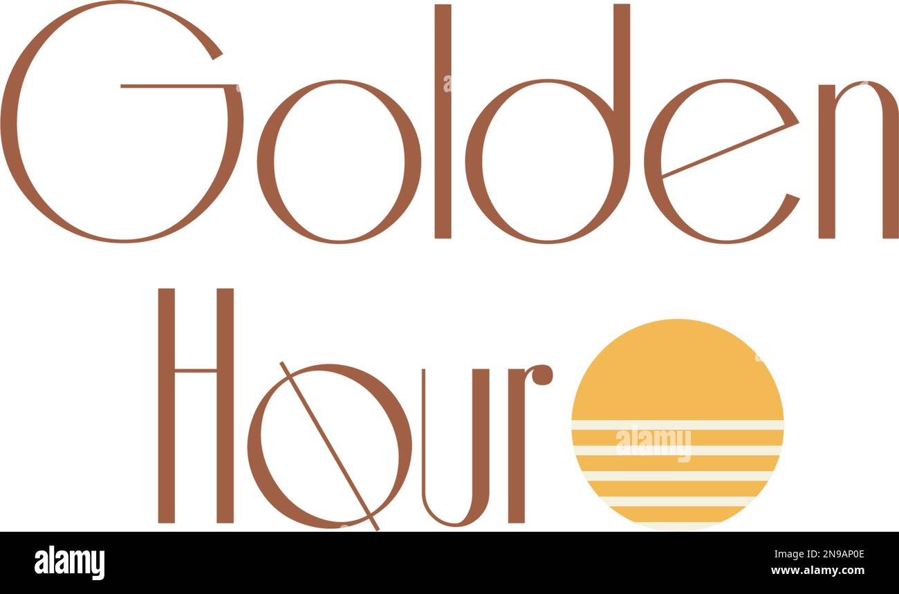 Golden Hour, Logo Design, Creative Modern Logos Designs Vector Illustration Template, Editable Color, facile da usare, Let's make your design easy. Illustrazione Vettoriale