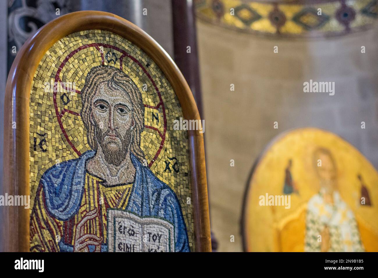 Mosaico bizantino all'interno della chiesa di San Mary della chiesa dell'ammiraglio Foto Stock