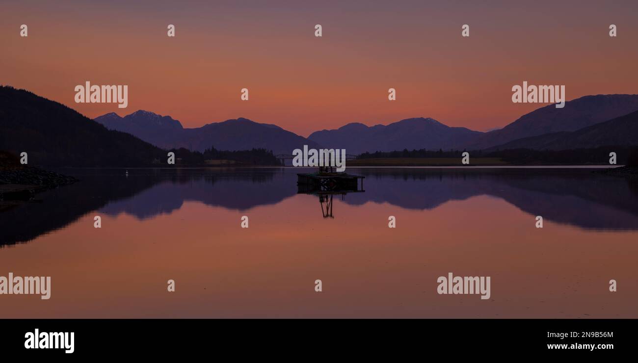 Loch Leven surise Foto Stock