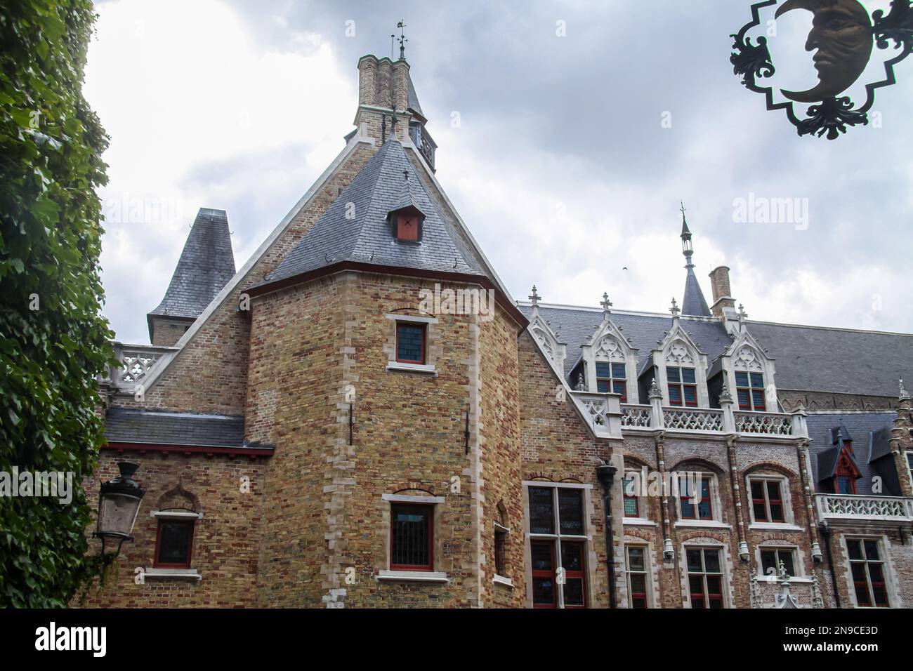 Edifici storici nella città di Brugge, Belgio Foto Stock