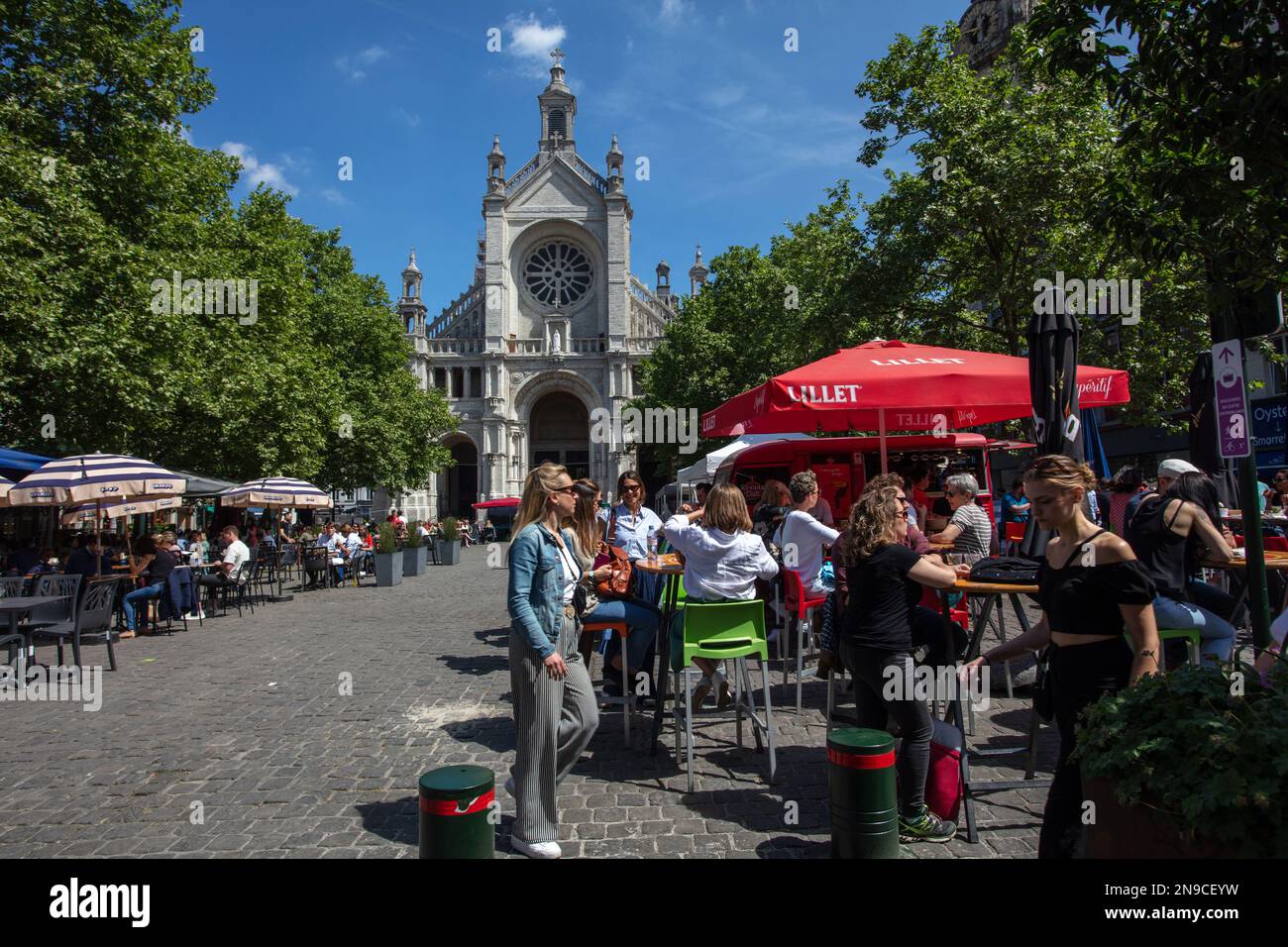 Piazza Santa Caterina. Bruxelles, Belgio. Foto Stock