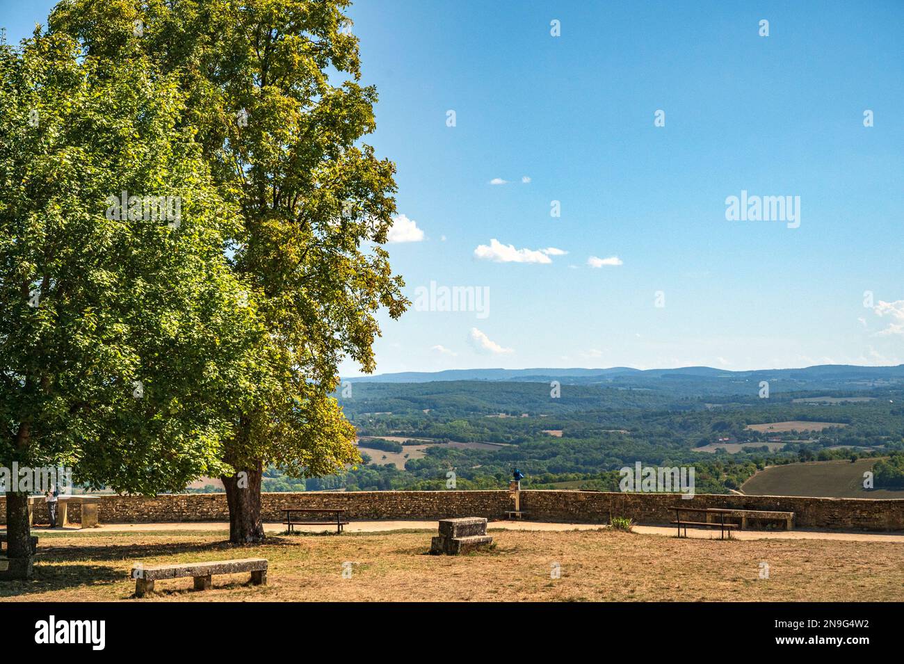 Vista dal belvedere Vézélay a sud e sud-est, Borgogna, Francia Foto Stock