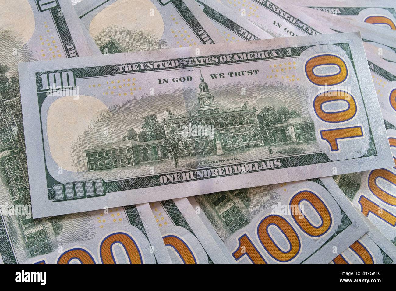 Benjamin Franklin è comparso sulla nota bancaria della riserva federale $100 Bill, 2023, Stati Uniti d'America Foto Stock