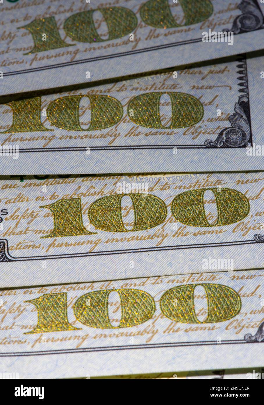 Benjamin Franklin è comparso sulla nota bancaria della riserva federale $100 Bill, 2023, Stati Uniti d'America Foto Stock