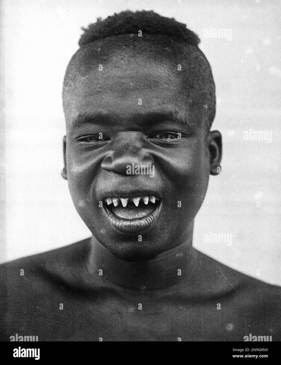 OTA Benga (1883 – 1916) Mbuti, pygmy del Congo, uomo, ha partecipato ad una mostra alla Louisiana Purchase Exposition 1904 di St. Louis, Missouri, e come uno zoo umano mostra nel 1906 al Bronx Zoo Foto Stock