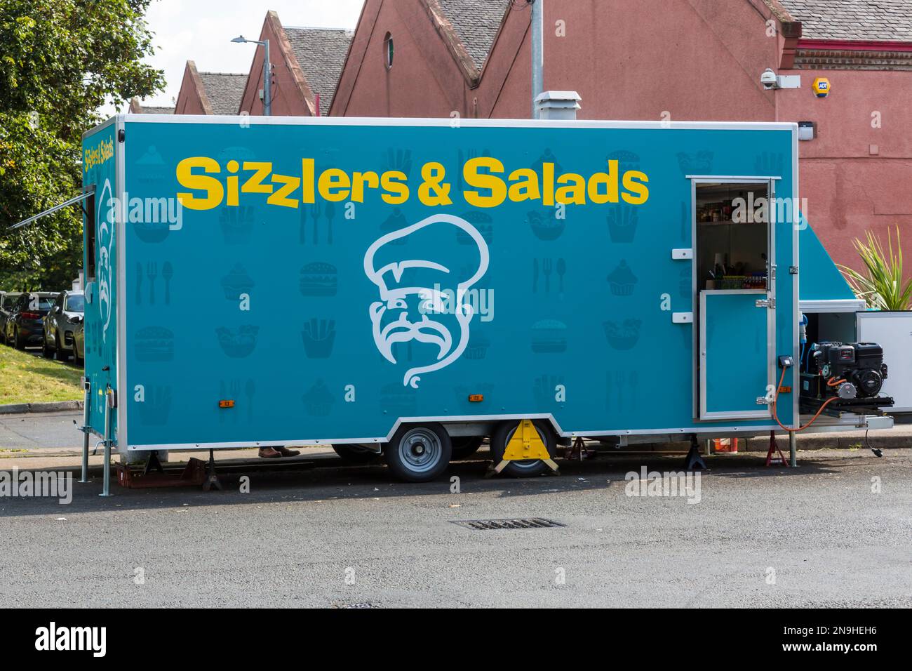 Sizzlers & Salads food van, Glasgow, Scozia, Regno Unito, Europa Foto Stock