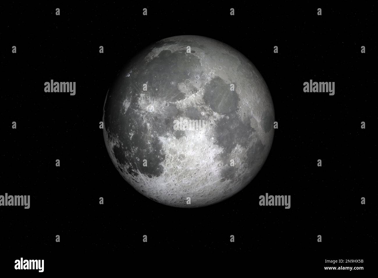 Fotografia digitale della luna piena. Foto Stock