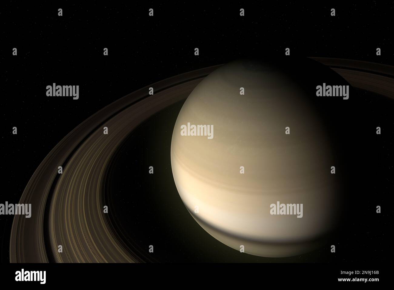 Fotografia digitale del pianeta Saturno. Foto Stock