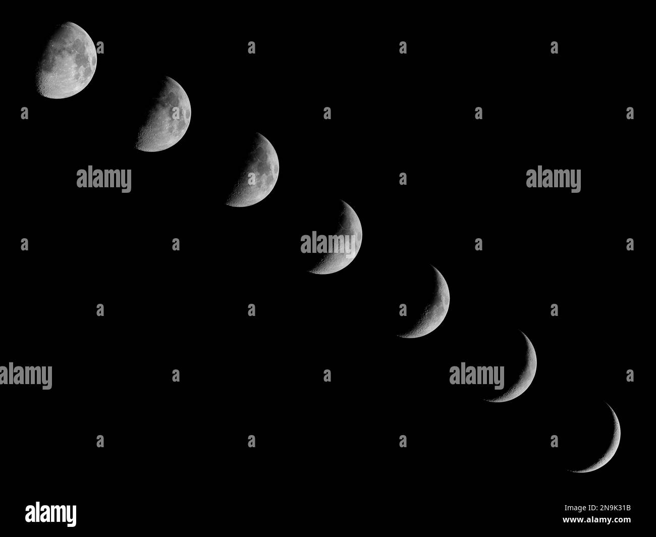 L'eclissi lunare, un evento astronomico che si verifica quando la Luna si sposta nell'ombra della Terra, causando l'oscuramento della Luna Foto Stock