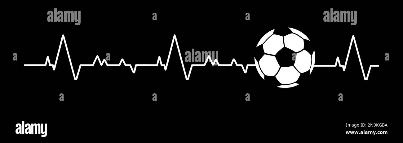 Linea di impulsi heartbeat con il calcio. Linea di impulsi heartbeat con calcio. Illustrazione Vettoriale