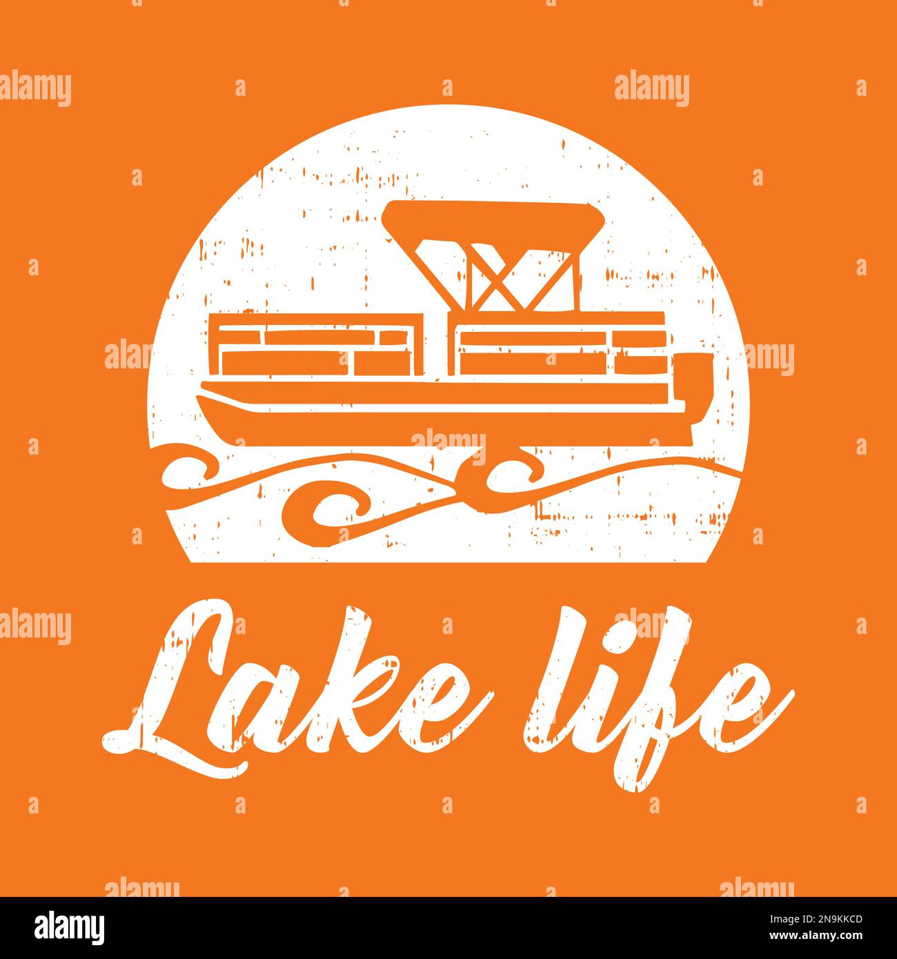 Lake Life con pontile Illustrazione Vettoriale