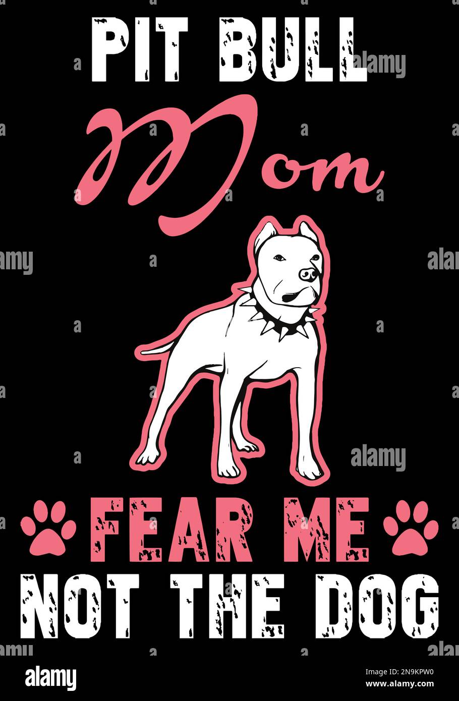 Pitbull mamma non temere me il cane. Illustrazione Vettoriale