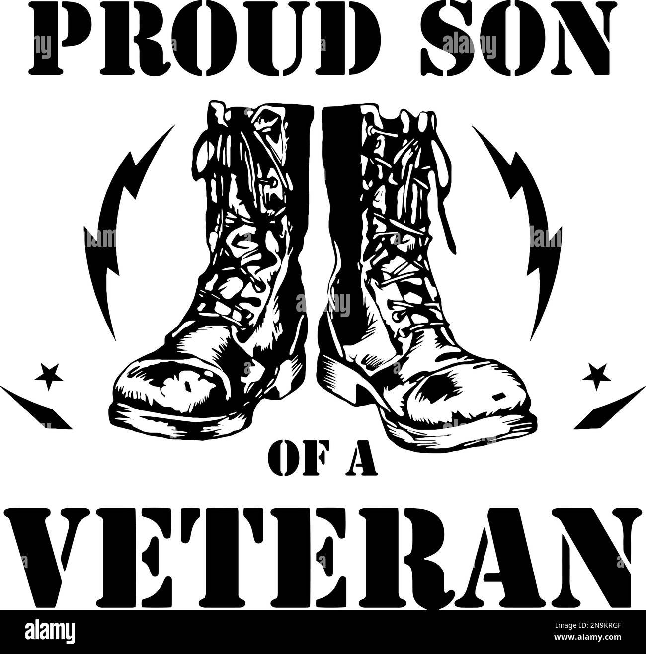 Figlio orgoglioso di un veterano. Illustrazione Vettoriale