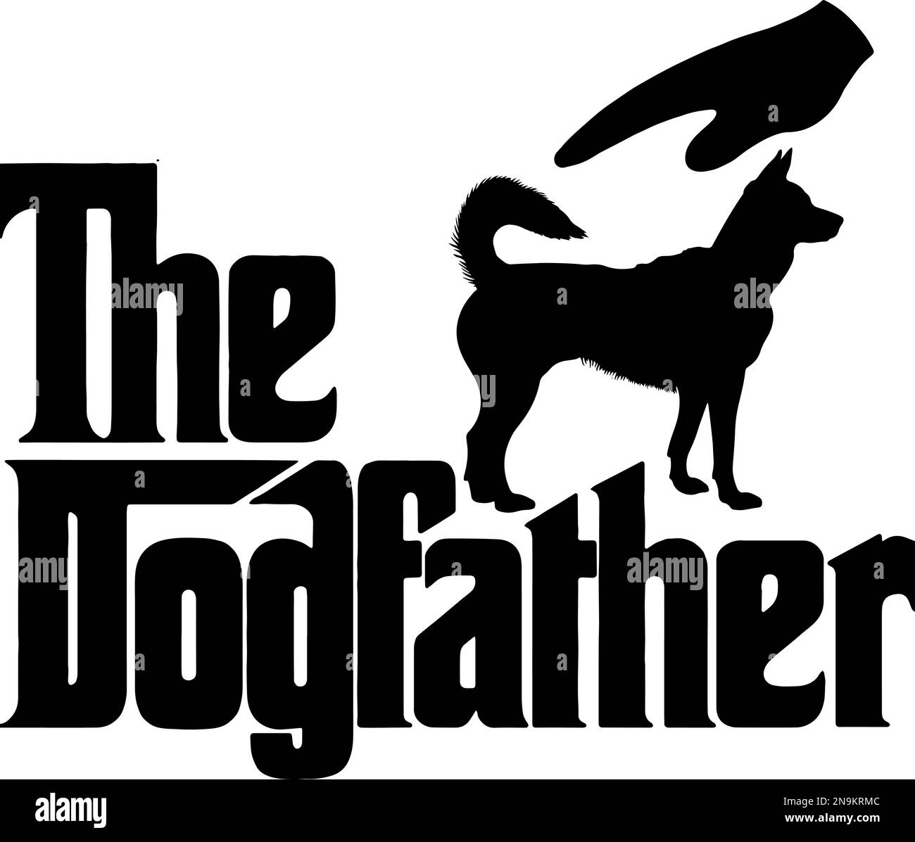 Il testo di Dogfather con un clipart del cane Illustrazione Vettoriale