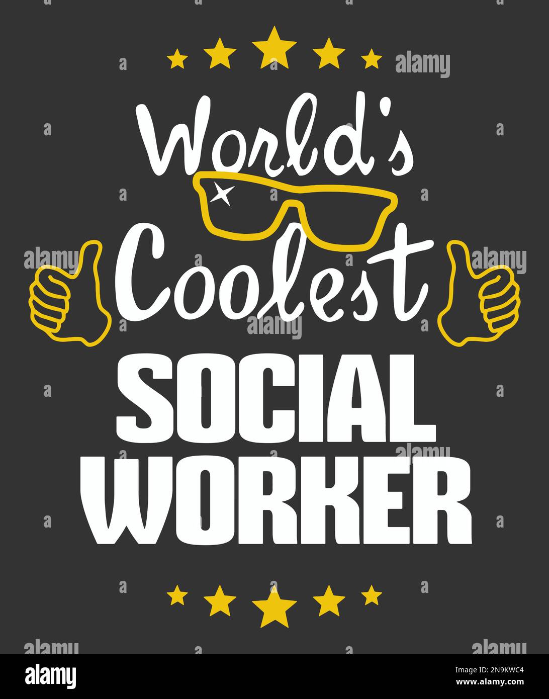 Il lavoratore sociale più cool del mondo. Illustrazione Vettoriale