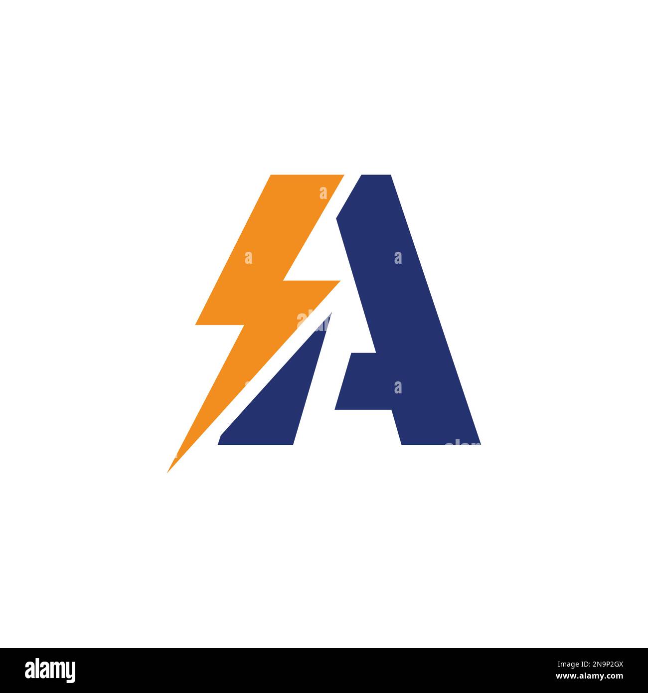 Un logo lettera con design Lightning Thunder Bolt Vector. Lettera elettrica del bullone Un'illustrazione vettoriale del logo. Illustrazione Vettoriale