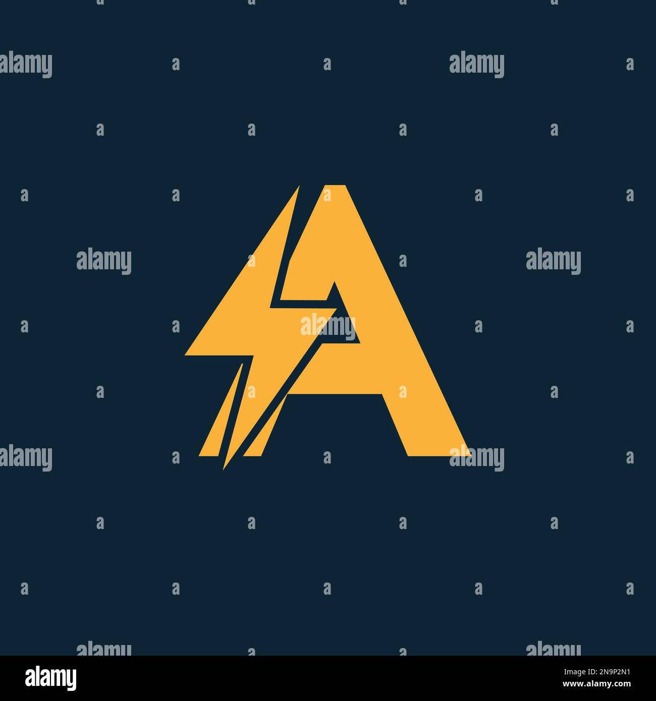 Un logo lettera con design Lightning Thunder Bolt Vector. Lettera elettrica del bullone Un'illustrazione vettoriale del logo. Illustrazione Vettoriale